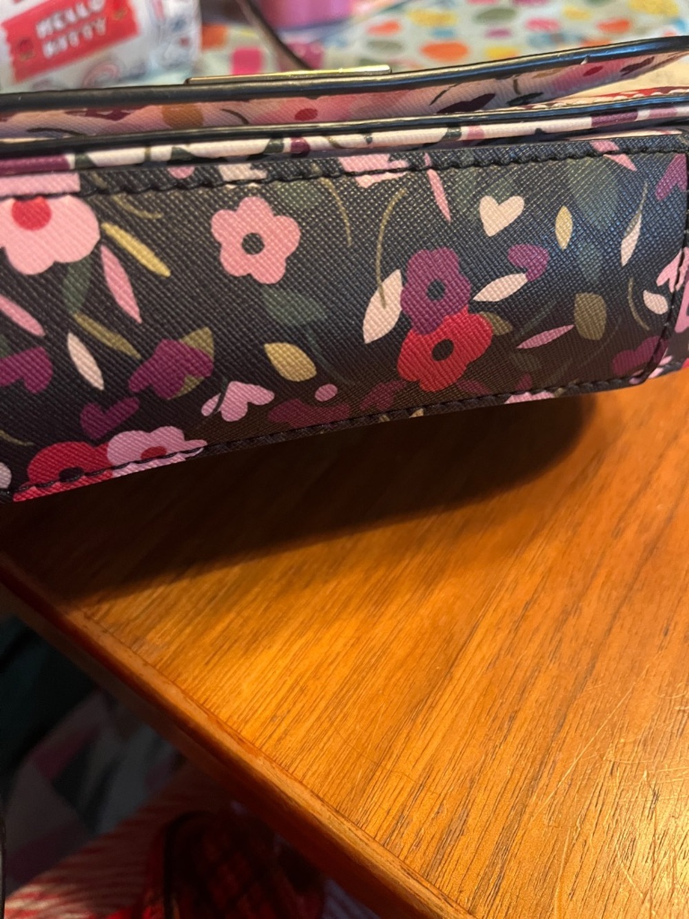 kate spade Floral Crossbody Bag in Black, Pink & Red - Picture 6 of 10